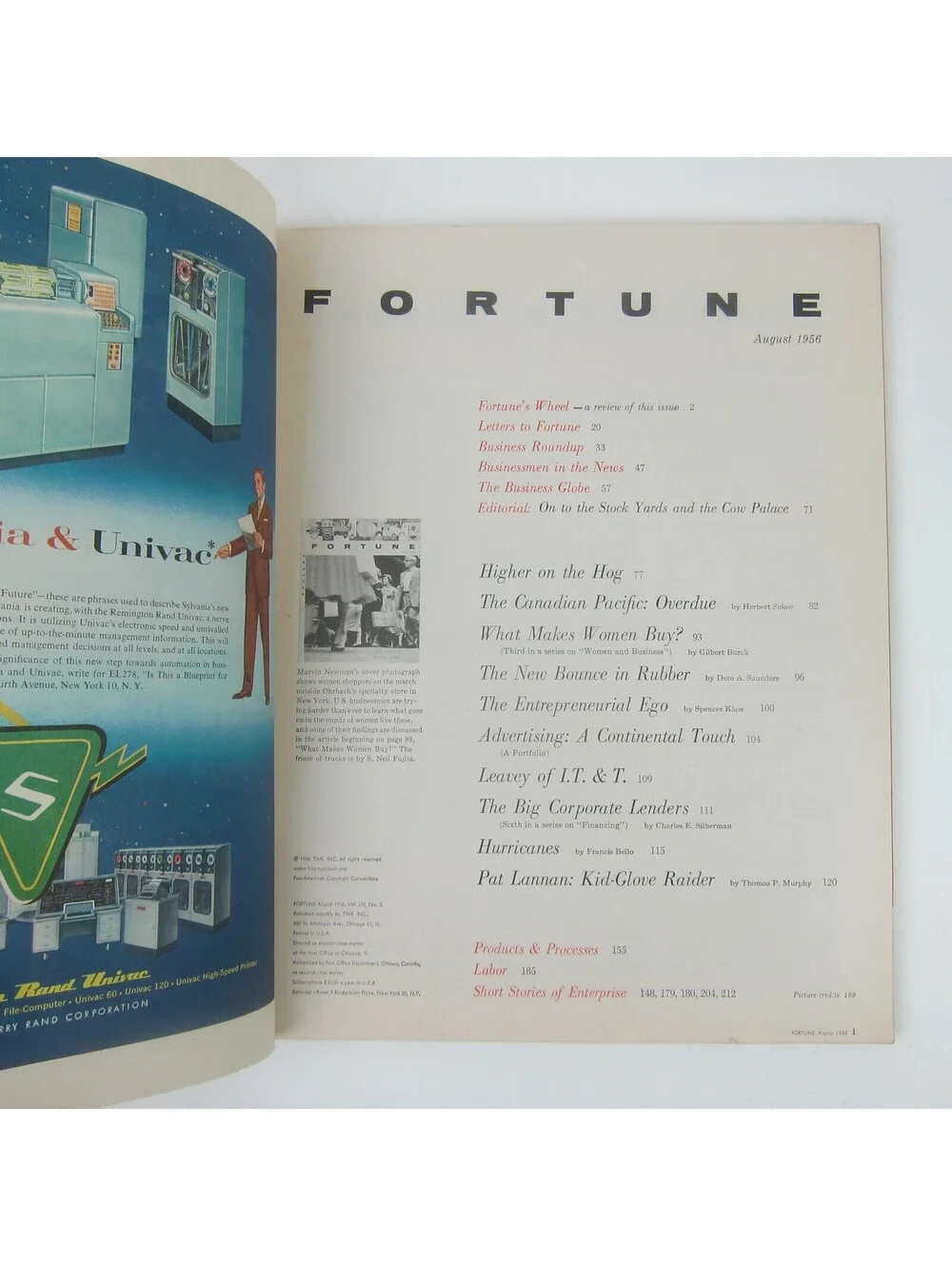 Vintage FORTUNE Magazine August 1956 Cadillac Caprolan Standard Johnnie Walker